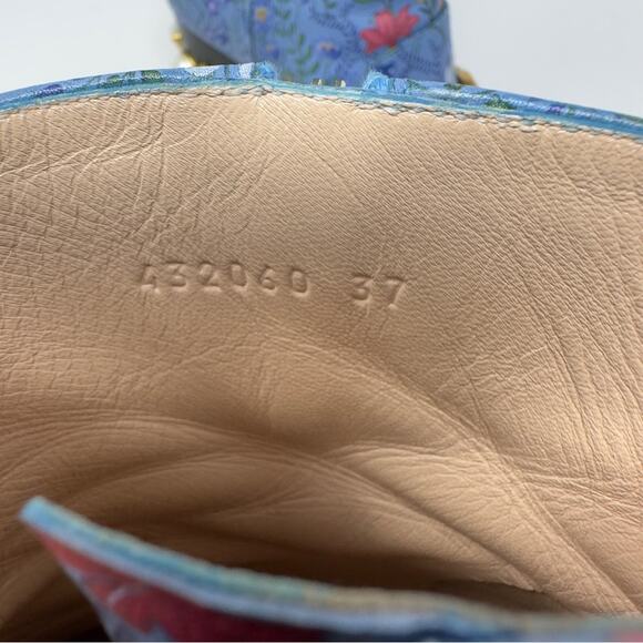 Gucci Marmont Peyton Flora Pearl Web Stripe Boots Size 37 - Picture 12 of 14